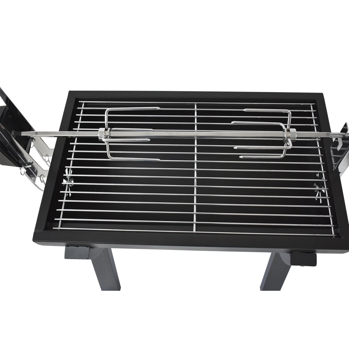 Jumbuck Novo Small Charcoal Spit Roaster, Battery-Operated, Portable, Adjustable Height