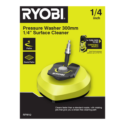 Ryobi ¼” Pressure Washer Surface Cleaner with Rotating Jets for Streak-Free Cleaning