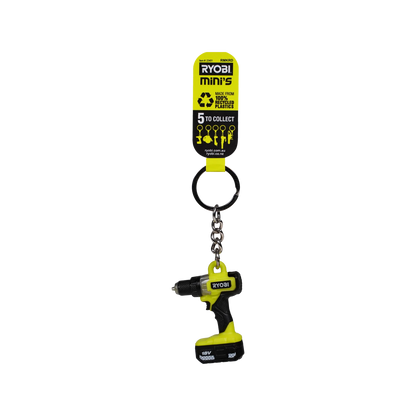 Ryobi MINI Drill Keyring - Eco-Friendly, 100% Recycled, Collectible Replica