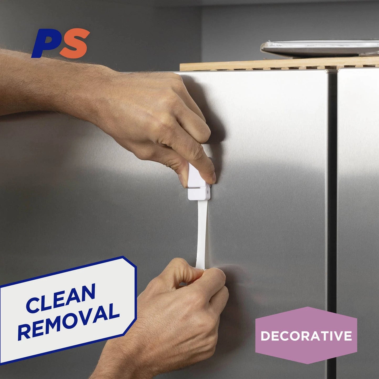 Permastik Spring Clips 4 Pack, Self-Adhesive, Holds 500g, Damage-Free Hanging, White