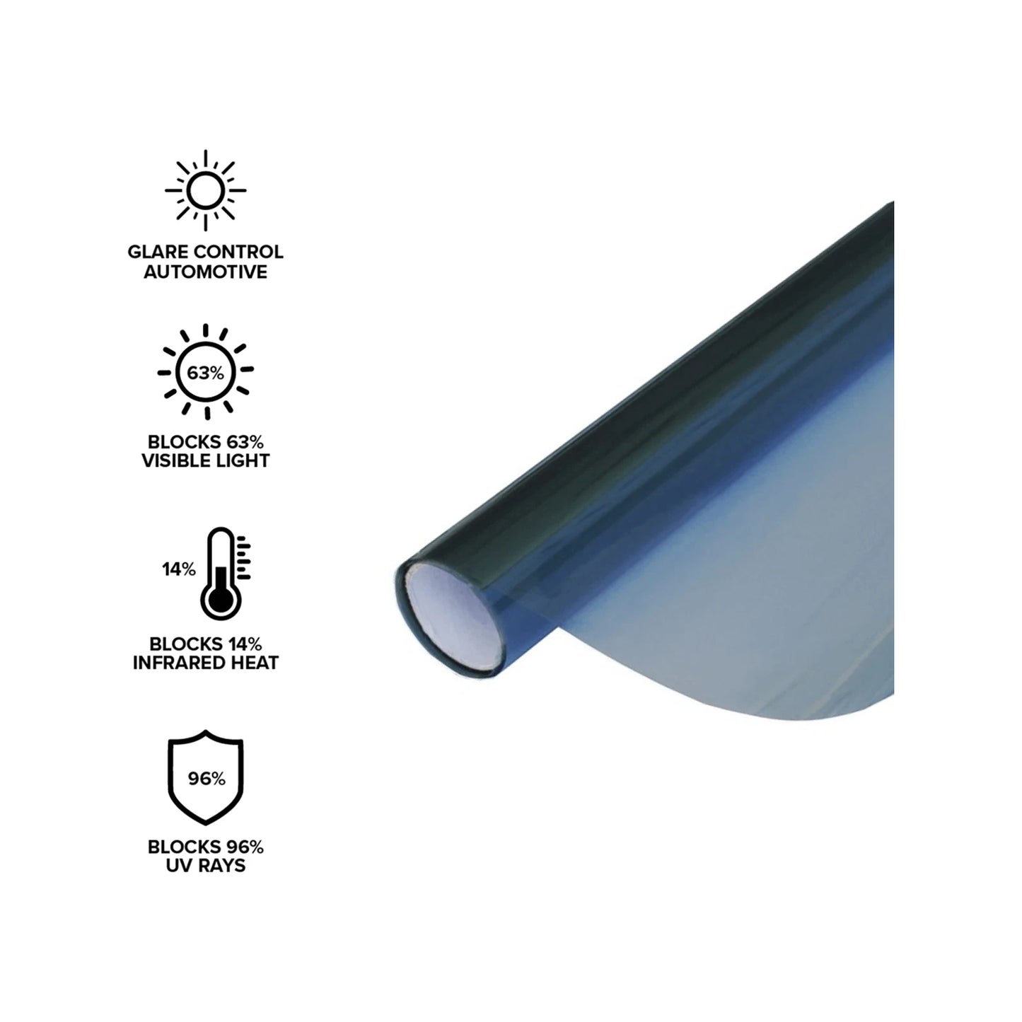 Pillar 0.76 x 3m Automotive Tint Film - Reduces Glare, UV Protection, Heat Blockage