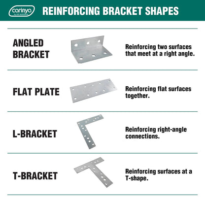 Carinya Galvanised Mending Plate Bracket 250x75x5mm, Reinforced Strength, Durable Steel