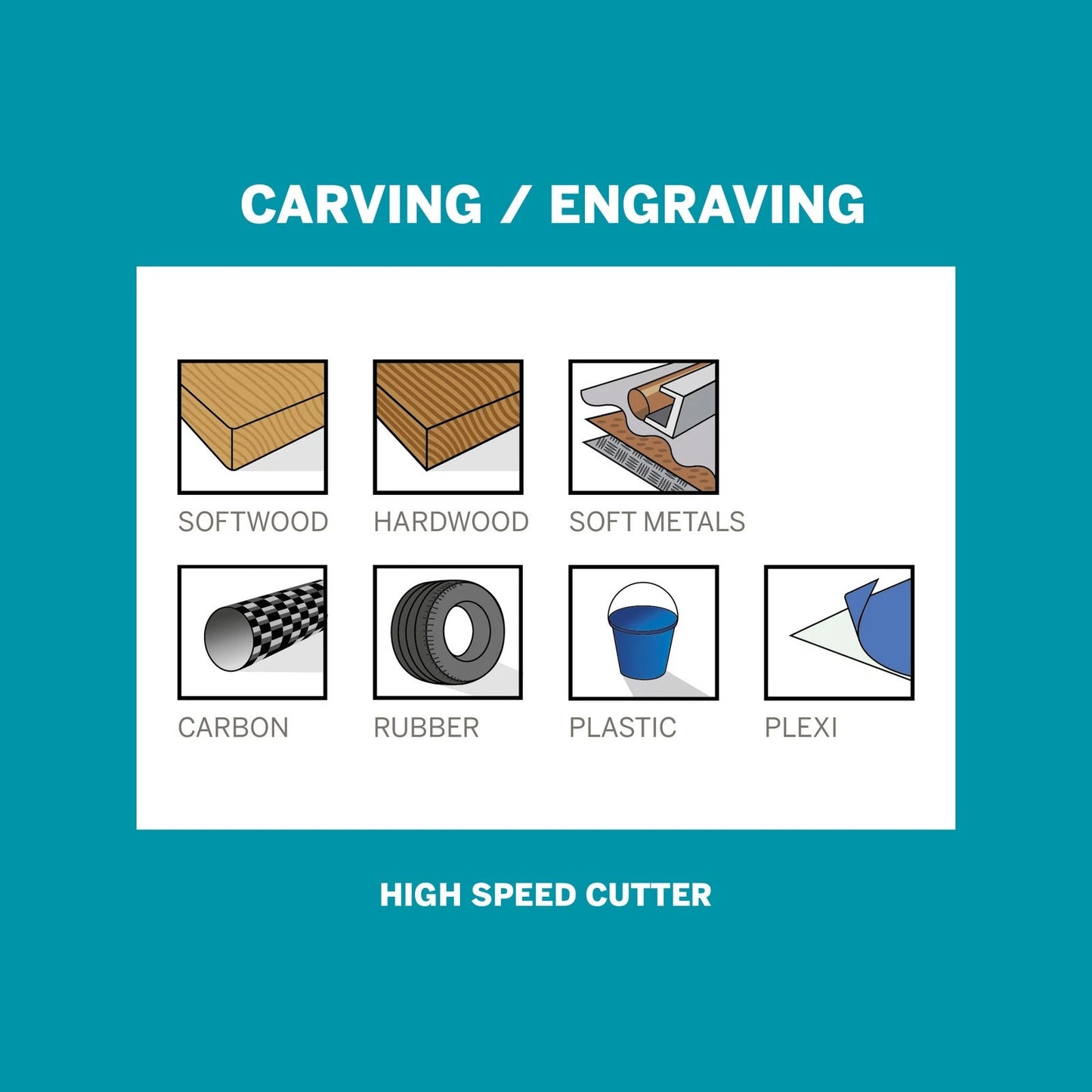 Dremel 9.5mm High Speed Cutter for Shaping, Carving & Engraving on Soft Materials