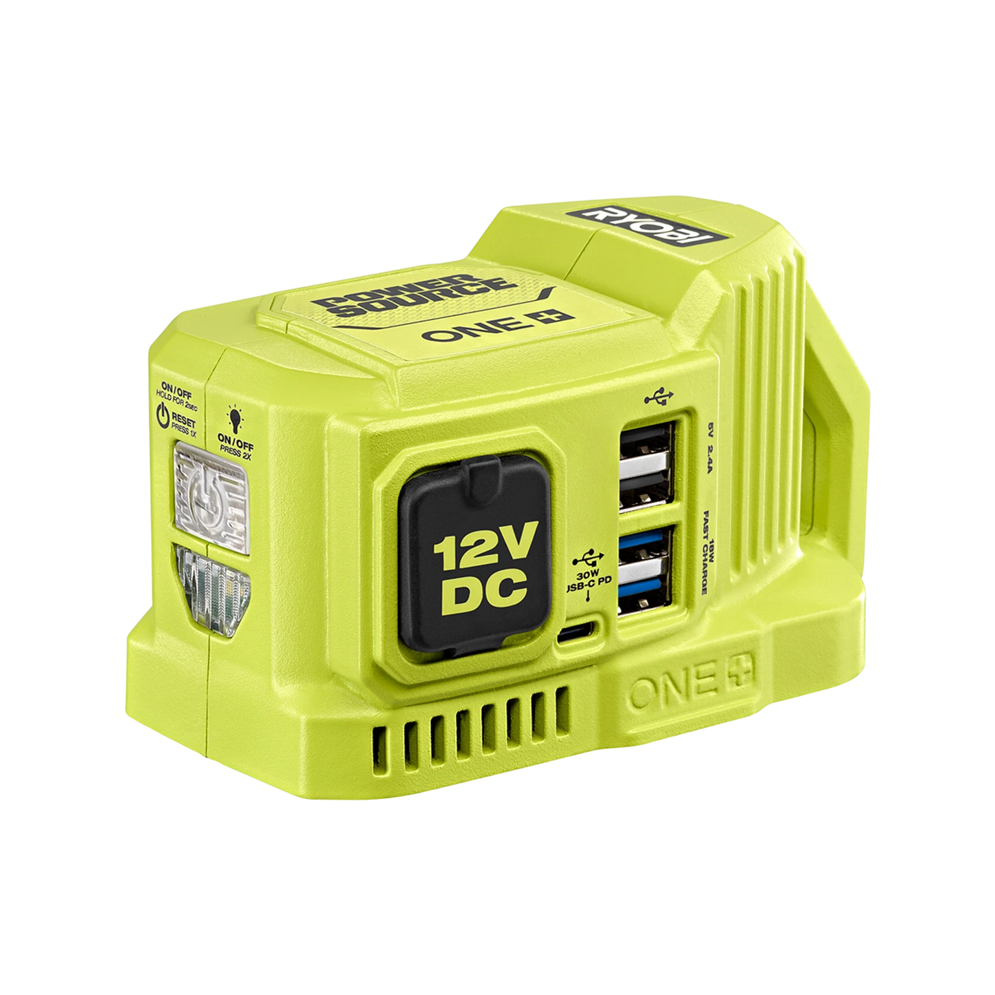 Ryobi 18V 120W ONE+ Battery Power Source, Portable Charger with USB & LED Light