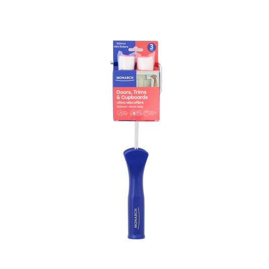 Monarch Ultra Microfibre Mini Roller 100/4mm Nap 3pc Set for Smooth Surfaces