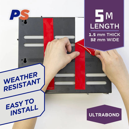 Permastik Ultra Bond Mounting Tape 5m x 32mm, Holds 30kg/m, Weather & UV Resistant