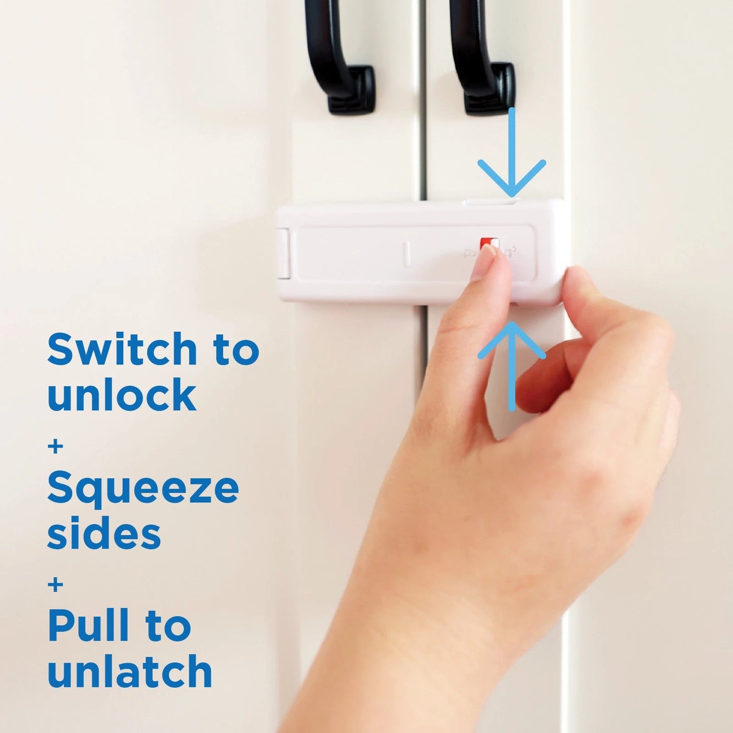 Perma Child Safety Ultimate Cabinet Latch 4 Pack, Triple Action Lock, Easy Install