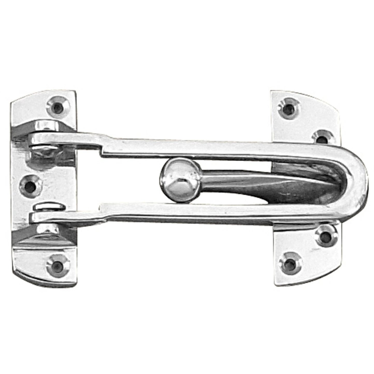 Delf Satin Chrome Security Door Guard - Durable Zinc Alloy, Child-Proof, Easy Install