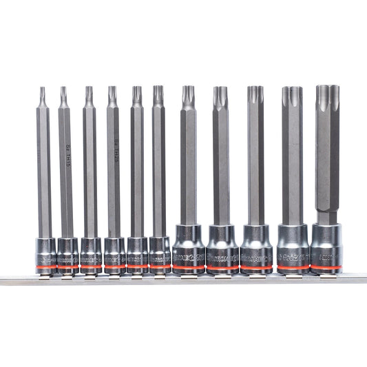 Kincrome Tamperproof TORX® Socket Set 11 Piece, Cr-V Steel, Clip Rail, Rust Resistant