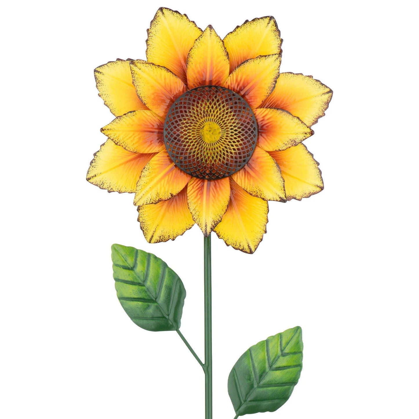 Yellow Metal Sunflower Garden Stake 20x74cm - Durable Outdoor Decoration