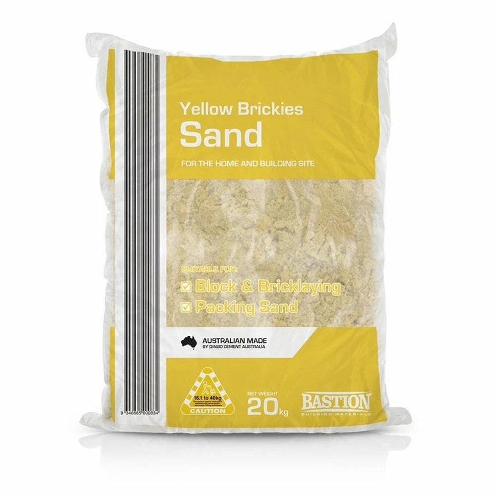 Bastion Yellow Brickies Sand 20kg - Ideal for Masonry, Bricklaying & Repairs