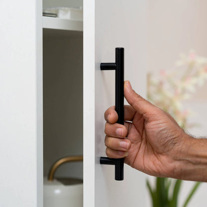 Taskmaster Matte Black T Handle 128mm - Easy Install, 10 Pack, Modern Cabinet Upgrade