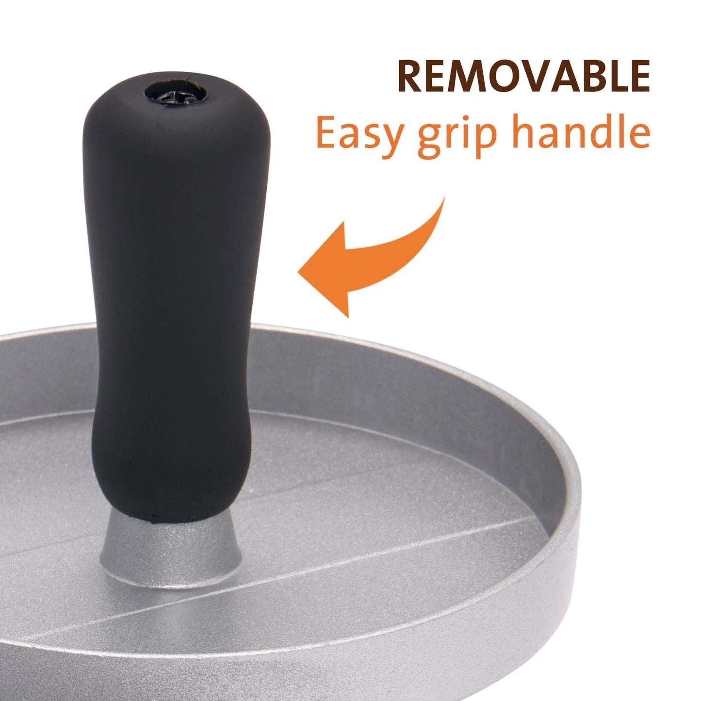 Jumbuck Cast Aluminium Non-Stick Hamburger Press with Comfortable Handle, 120mm Width