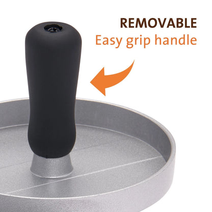 Jumbuck Cast Aluminium Non-Stick Hamburger Press with Comfortable Handle, 120mm Width