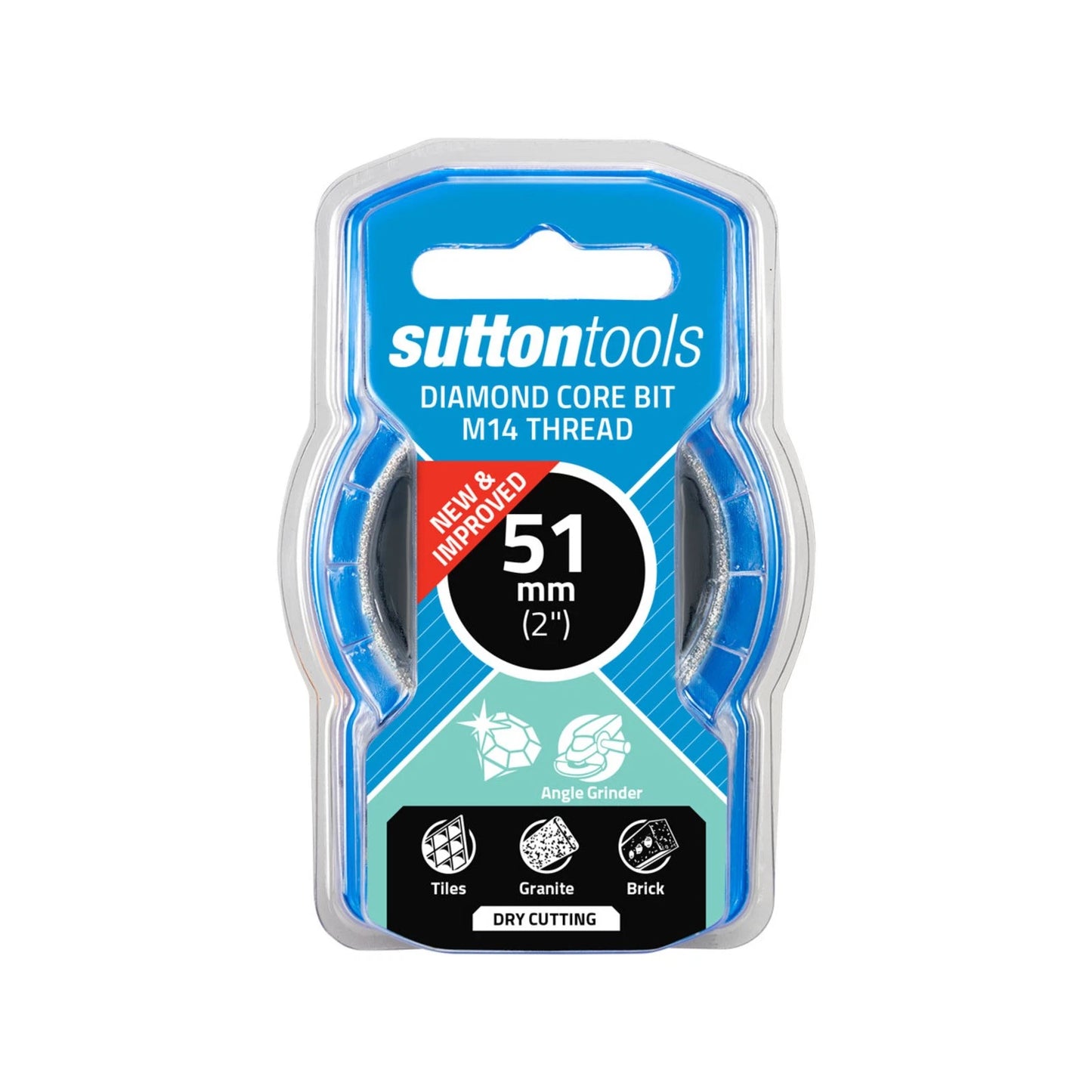 Sutton Tools 51mm M14 Diamond Core Bit, Universal Fit, 35mm Depth, 11,000 RPM