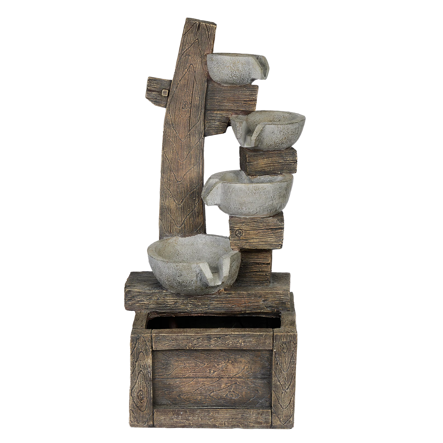 Northcote Pottery Willow Water Feature 32x27x66cm with Timber Design & Lighting