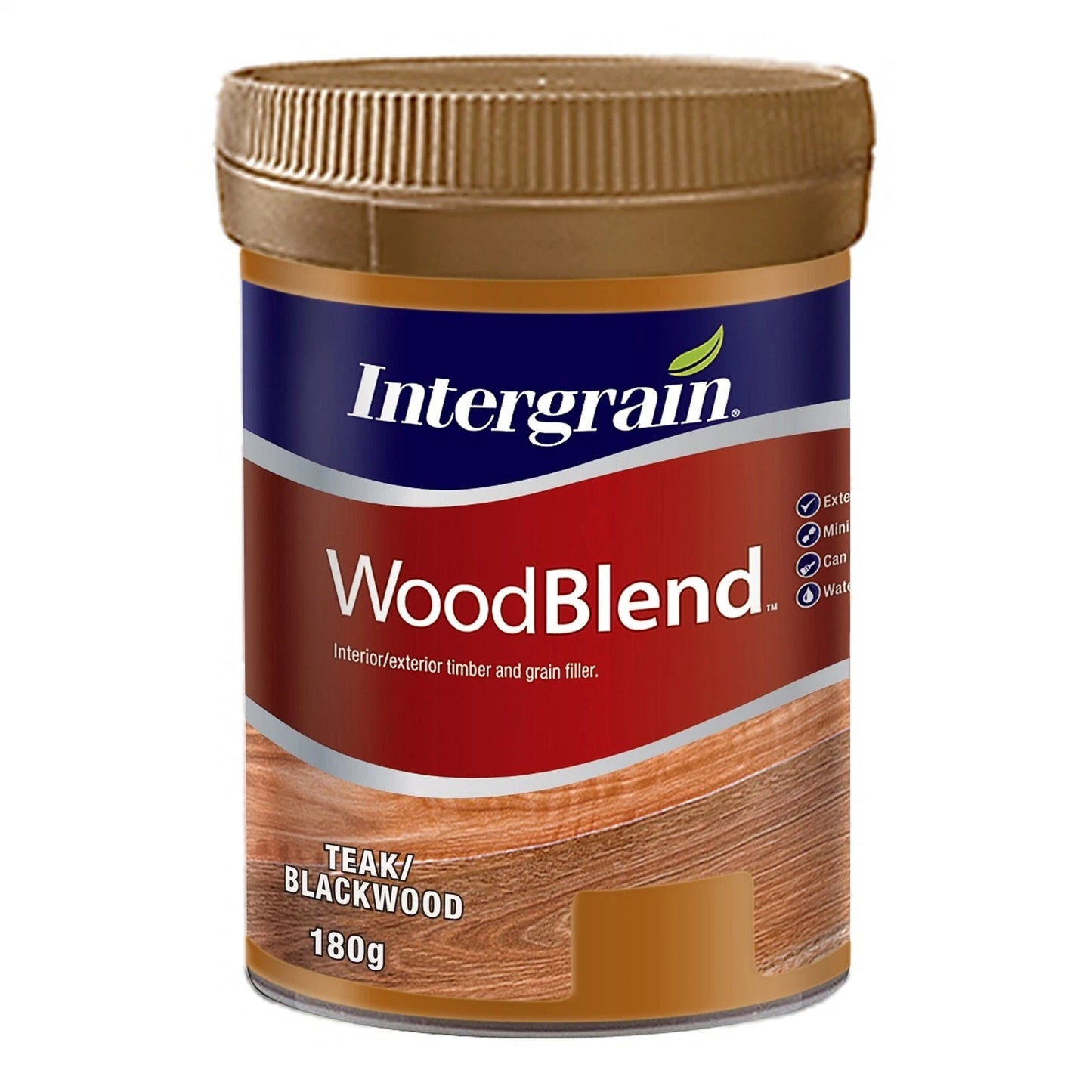Intergrain 180g Teak/Blackwood Woodblend Putty, Water-Based, Interior/Exterior Use