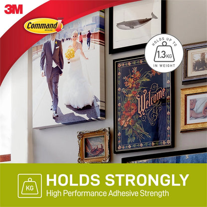 Command Jumbo Metal Adhesive Picture Hanger, 3.6kg Capacity, Damage-Free, Versatile Surfaces