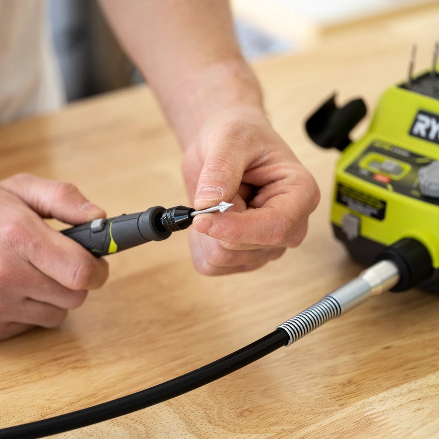 Ryobi 6.4mm Triangle Engraving Burr for Timber, Plastic, Metal - High-Speed Steel, 35,000 RPM