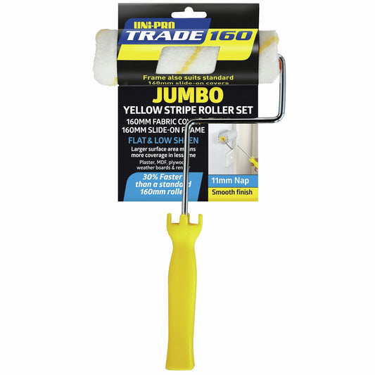 UNi-PRO 160mm Trade Roller Cover & Frame Set, 11mm Nap, Versatile Painting Tool