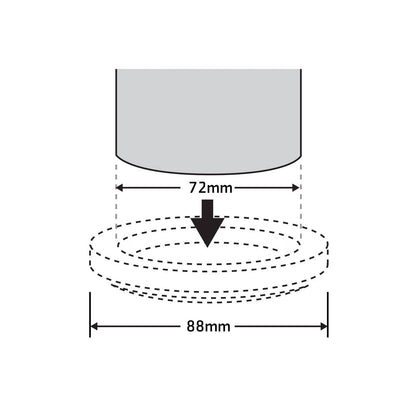 Surface Gard 72mm Brown Round Carpet Base Castor Cups - Steel & Felt, Floor Protection