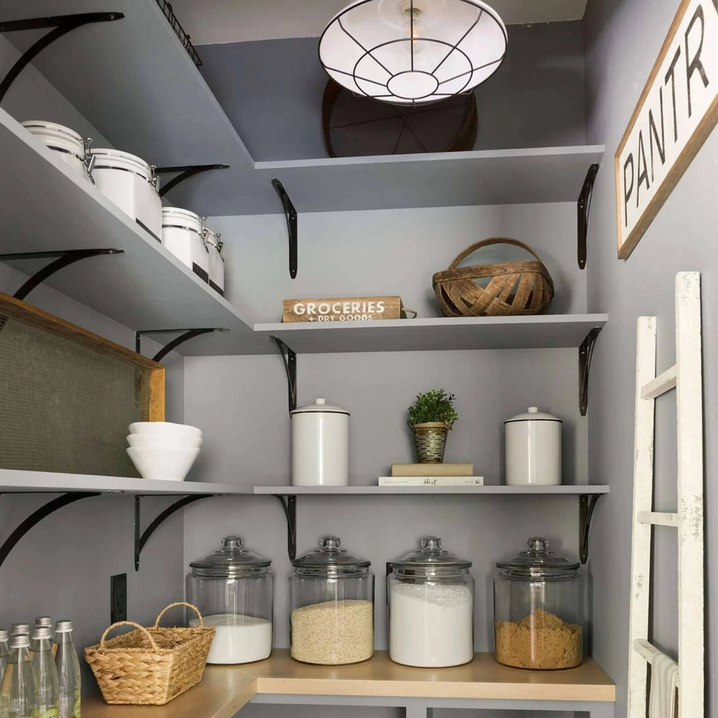 Carinya Black Arch Stayed Bracket 250x200mm, Powder Coated Steel, 50kg Load Capacity