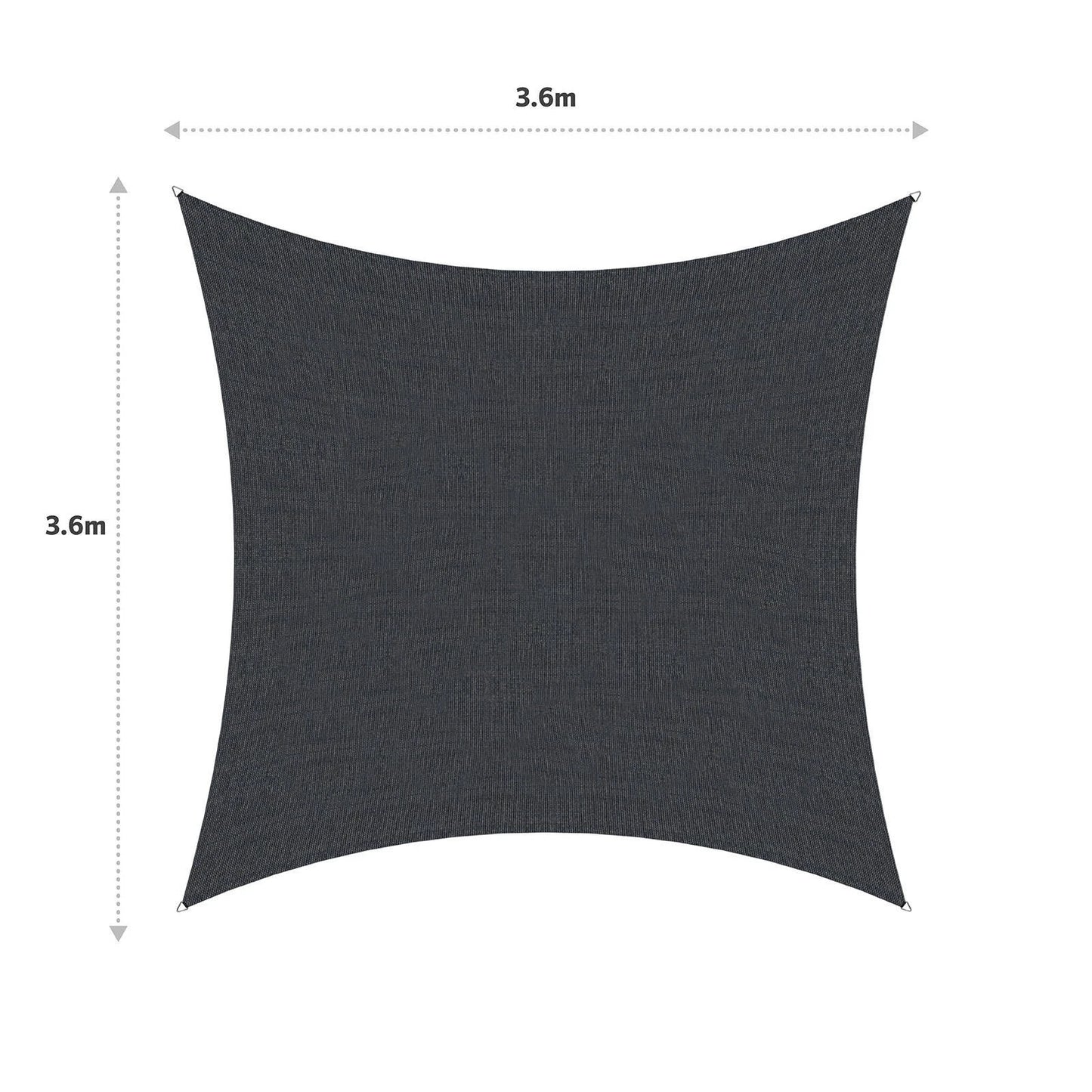 Coolaroo 3.6m Square HeatShield Shade Sail, Peppercorn, UV Protection, Durable HDPE Fabric