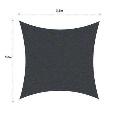 Coolaroo 3.6m Square HeatShield Shade Sail, Peppercorn, UV Protection, Durable HDPE Fabric