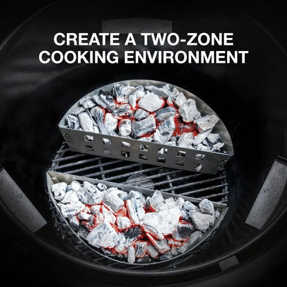 Char-Griller Charcoal Baskets, Two-Zone Cooking, Aluminized Steel, Ventilated, Set of 2