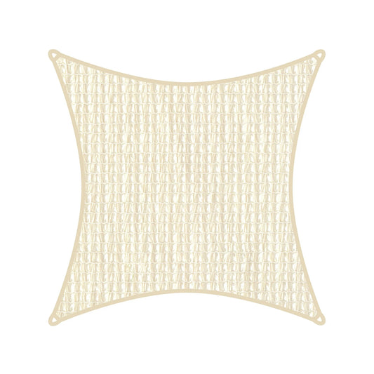 Coolaroo 3.6m Square HeatShield Shade Sail, UV Protection, Durable HDPE, Seashell Color