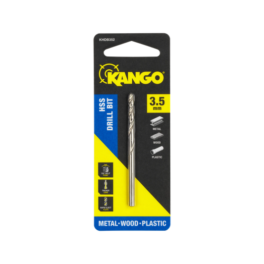 Kango 3.5mm HSS Drill Bit - Precision, Durability, 135° Split Point, Rapid Eject Flute