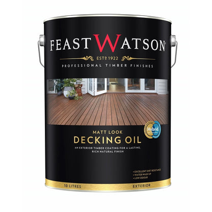 Feast Watson 10L Merbau Matt Decking Oil, Water-Based, UV & Mould Resistant
