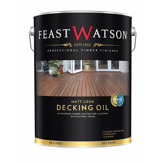 Feast Watson 10L Merbau Matt Decking Oil, Water-Based, UV & Mould Resistant