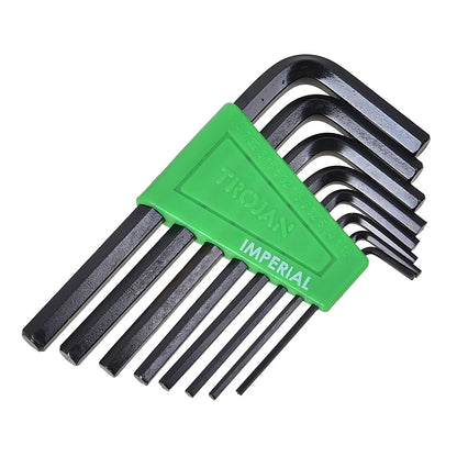 Trojan 8 Piece Imperial Hex Key Set, Chrome Vanadium Steel, Lifetime Guarantee