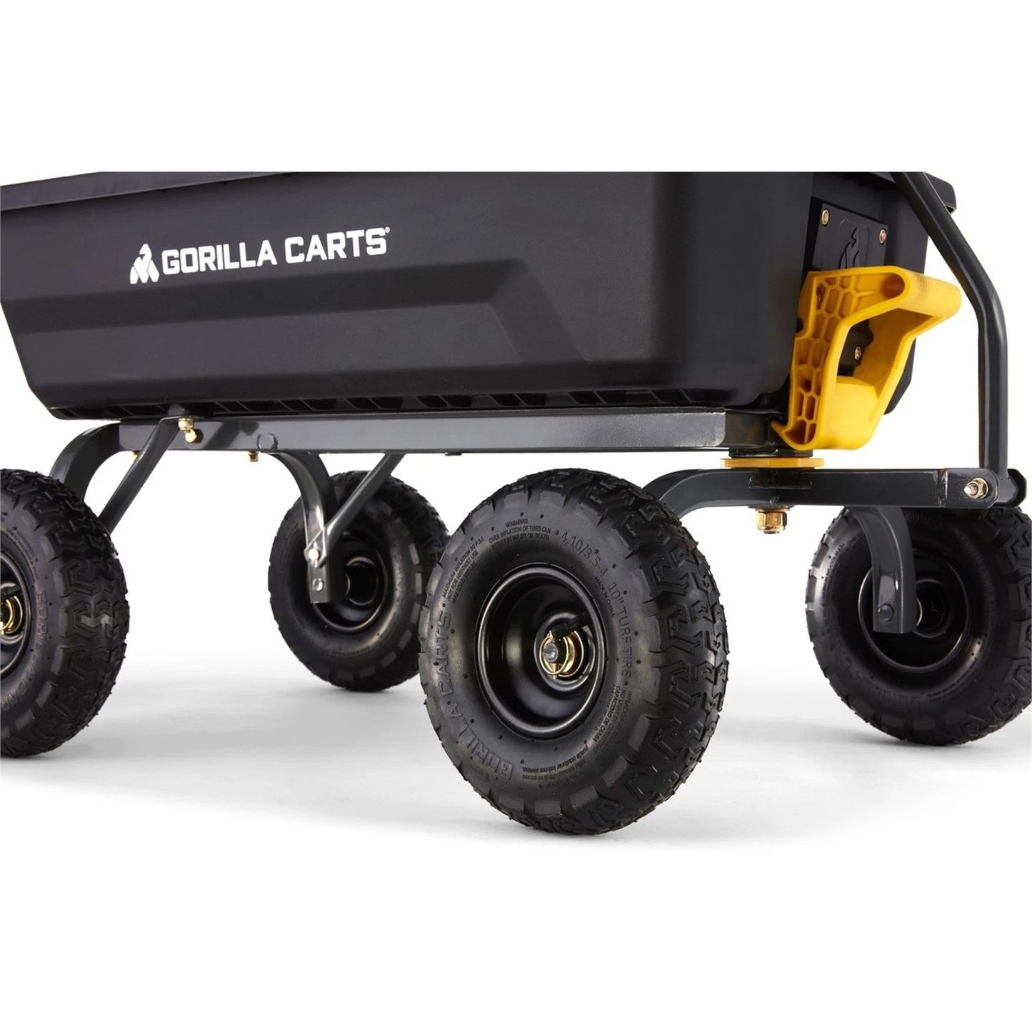 Gorilla Carts 115L Poly Dump Cart, Zero-Turn, Impact-Resistant, Quick-Release System