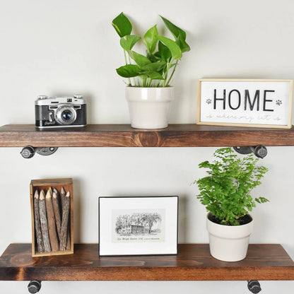 Carinya 200mm Steel Pipe Shelf Bracket - Textured Black, Easy Install, Industrial Style