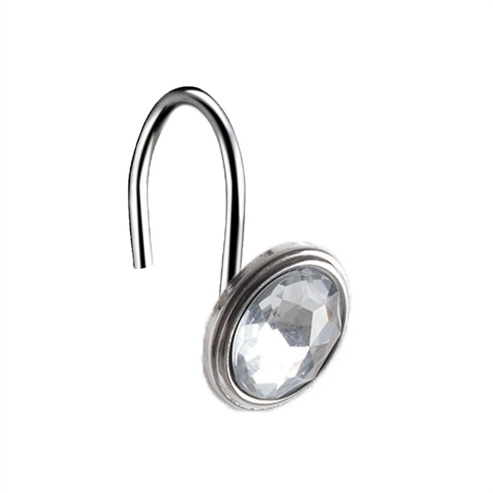 Barelli Exquisite Silver Shower Curtain Rings - 12 Pack, Easy Install, Durable, Stylish