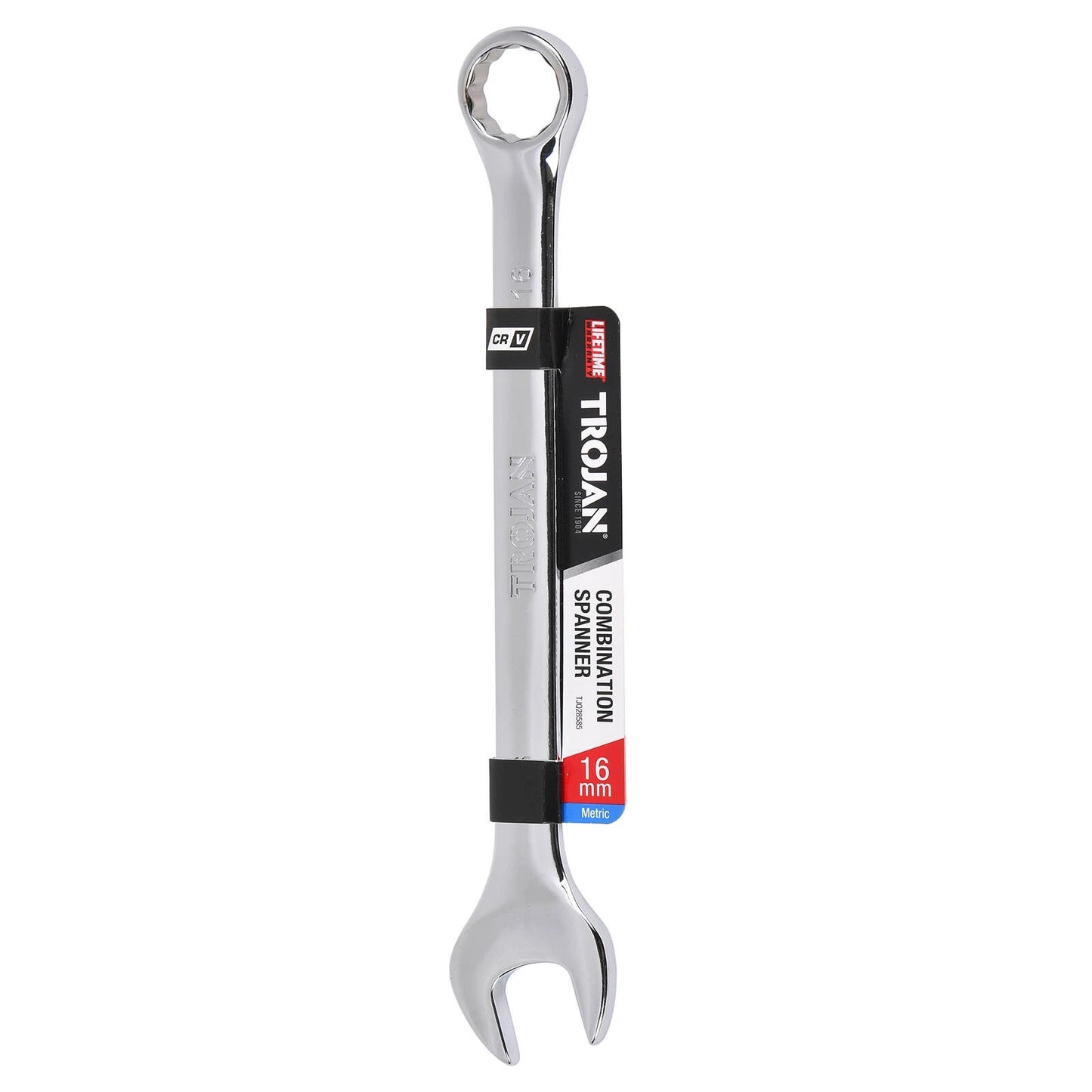 Trojan 16mm Combination Spanner - Chrome Vanadium, 12 Point Ring, Lifetime Warranty