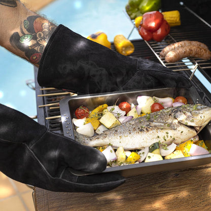 Matador Pit Master Heat-Resistant BBQ Gloves, 240°C Protection, Silicone Grip, 40cm Length