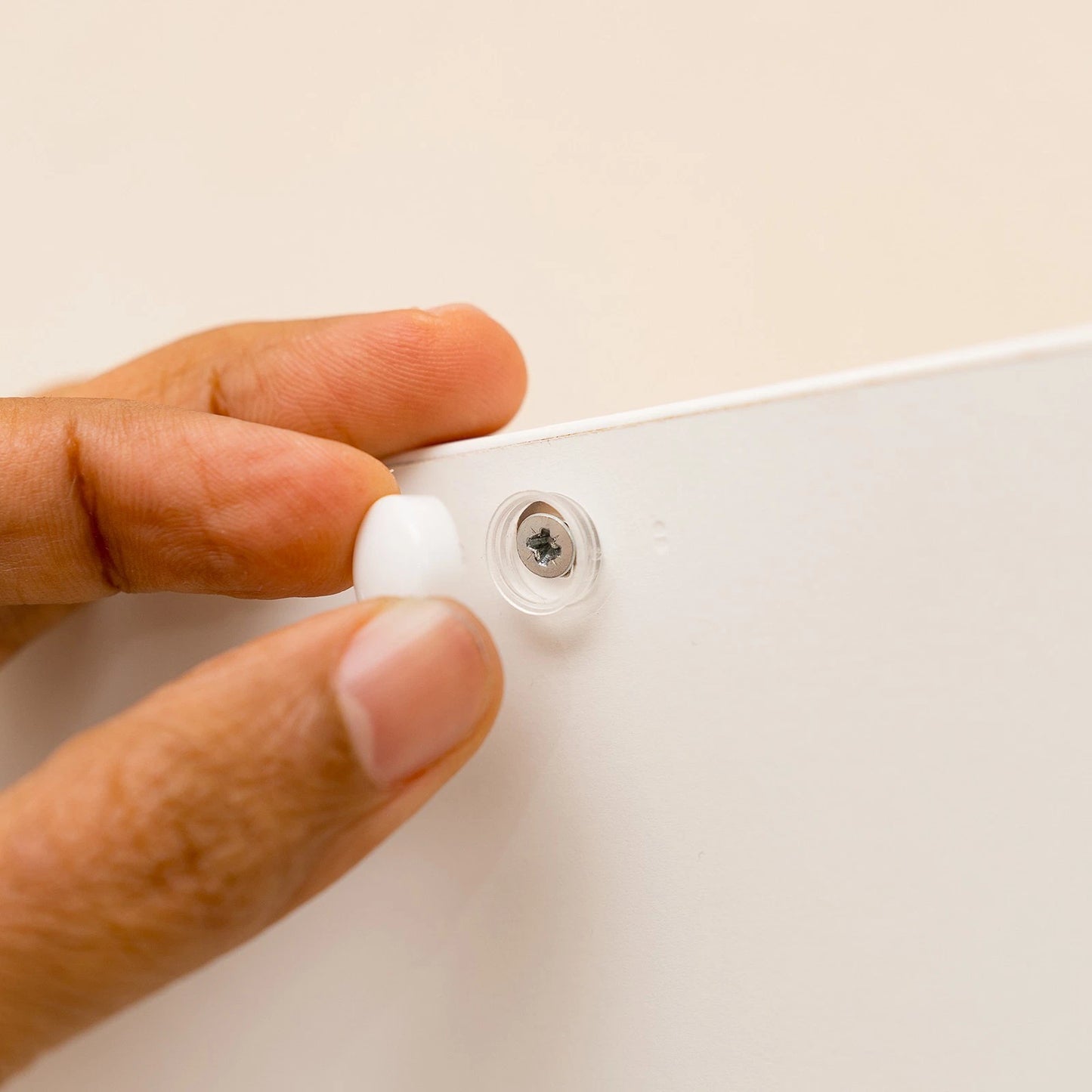 Taskmaster White Snap-On Screw Caps 12 Pack - Easy Install, Universal Fit, Elegant Finish