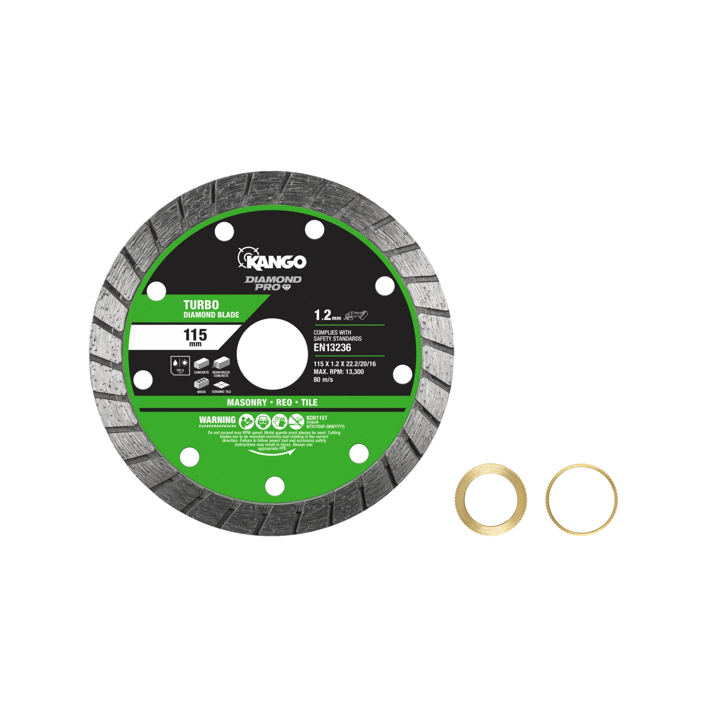 Kango 115mm Turbo Diamond Saw Blade - Fast, Precise Cuts for Concrete, Brick & Stone