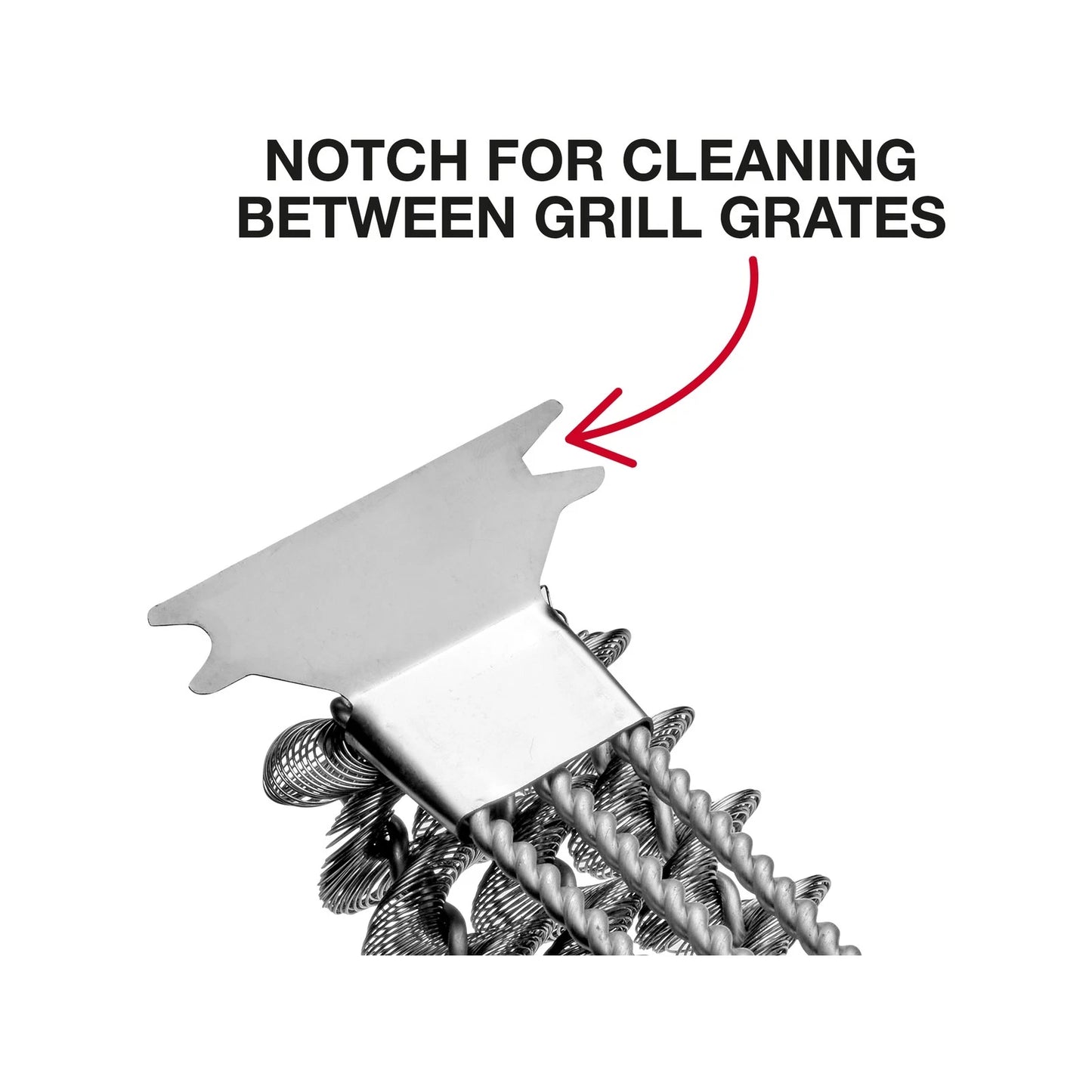 Char-Griller Triple Grid Helix Grill Brush, Stainless Steel Coils, Triple Head, 18" Length