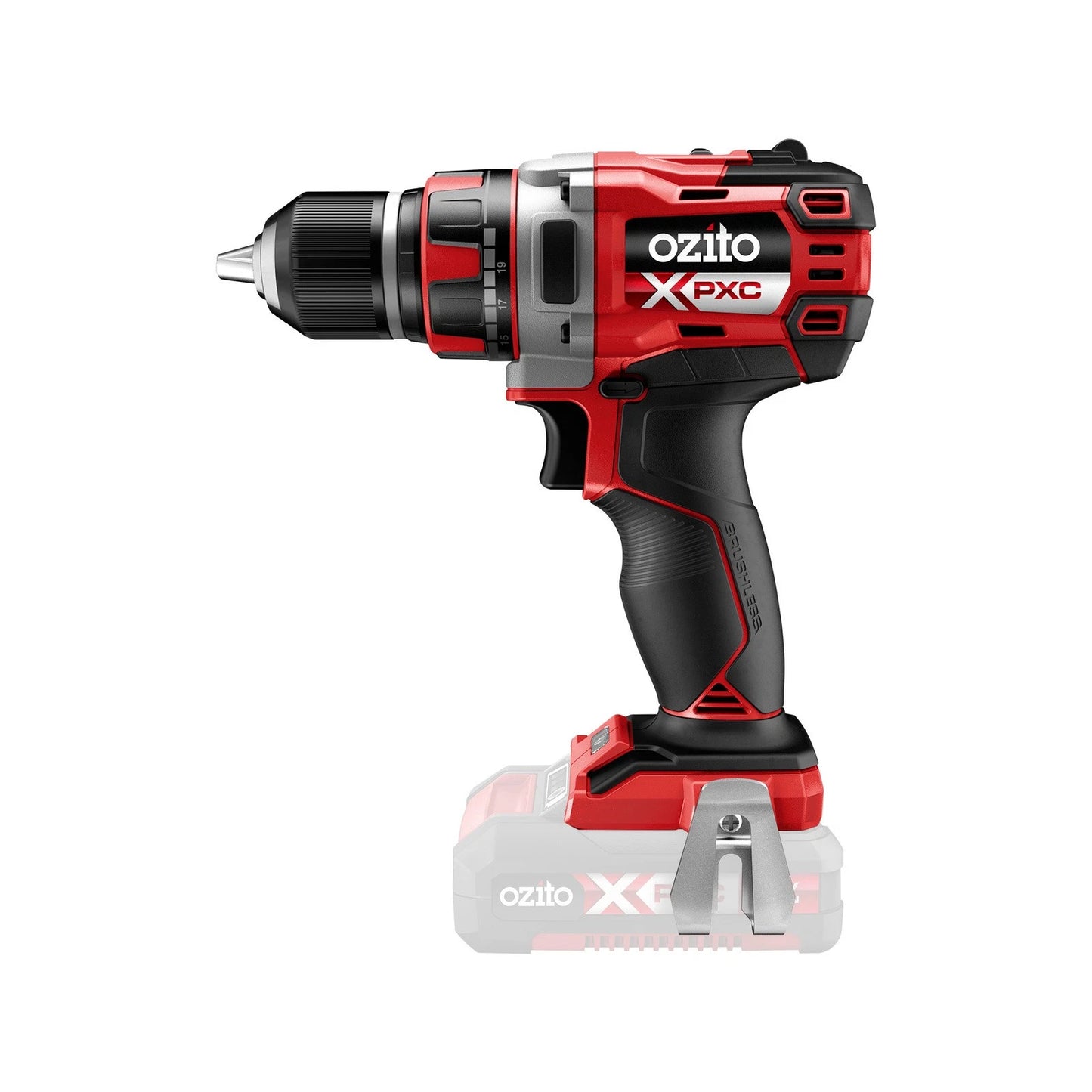 Ozito PXC 18V Brushless Drill Driver 13mm Keyless Chuck 2-Speed 20 Torque Settings