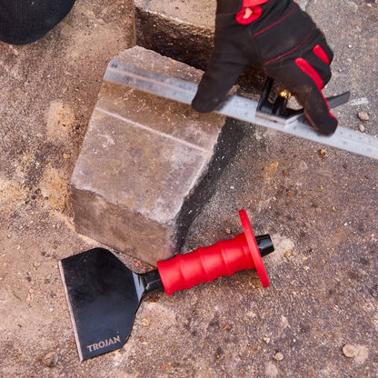 Trojan 115mm Brick Bolster - Drop Forged Steel Blade, Soft Grip, Lifetime Warranty