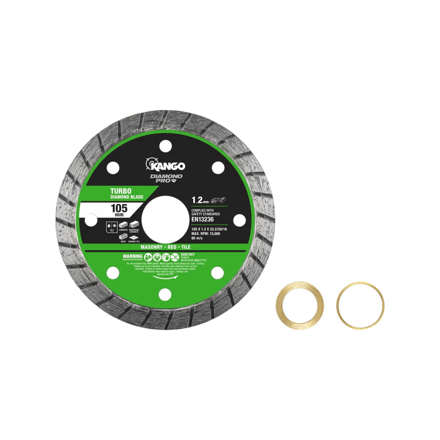 Kango 105mm Turbo Diamond Saw Blade - Versatile, Durable, Fast & Precise Cuts