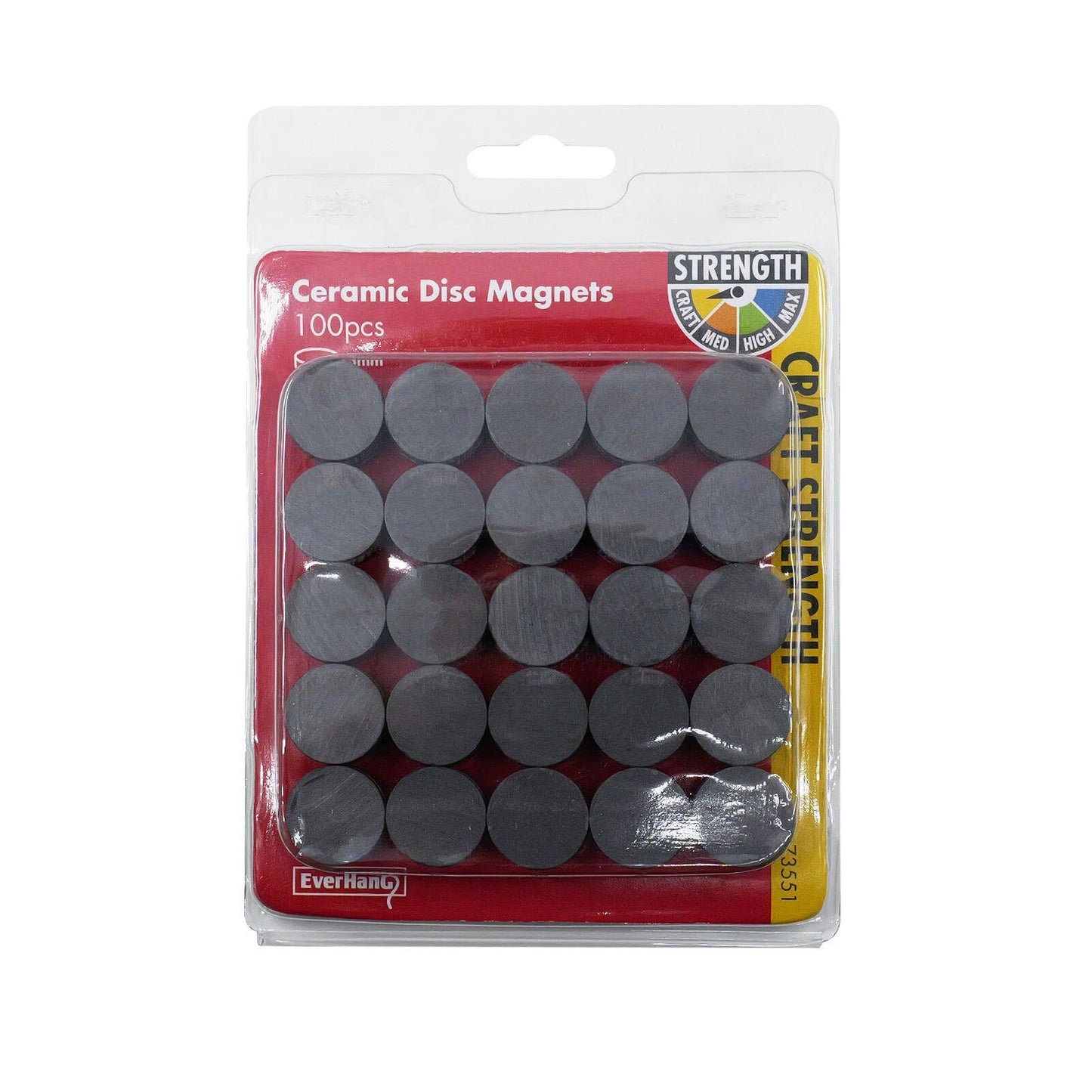 Everhang 20x3mm Black Ceramic Magnets - 100 Pack for Crafts & Organization