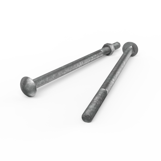 ZENITH M16 x 300mm Galvanised Cup Head Bolts & Nuts, Corrosion Resistant, AS Compliant