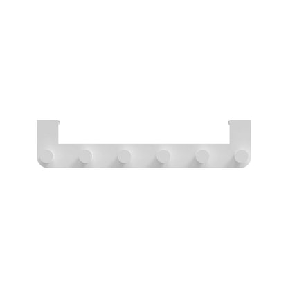 MODE 6 White Over Door Hook Hanger, Metal, 6 Hooks, No Permanent Fixing