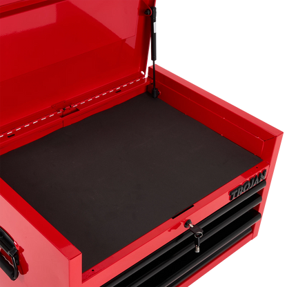 Trojan 26" 3 Drawer Steel Tool Chest with Lock, Ball-Bearing Drawers, Gas Strut Lid