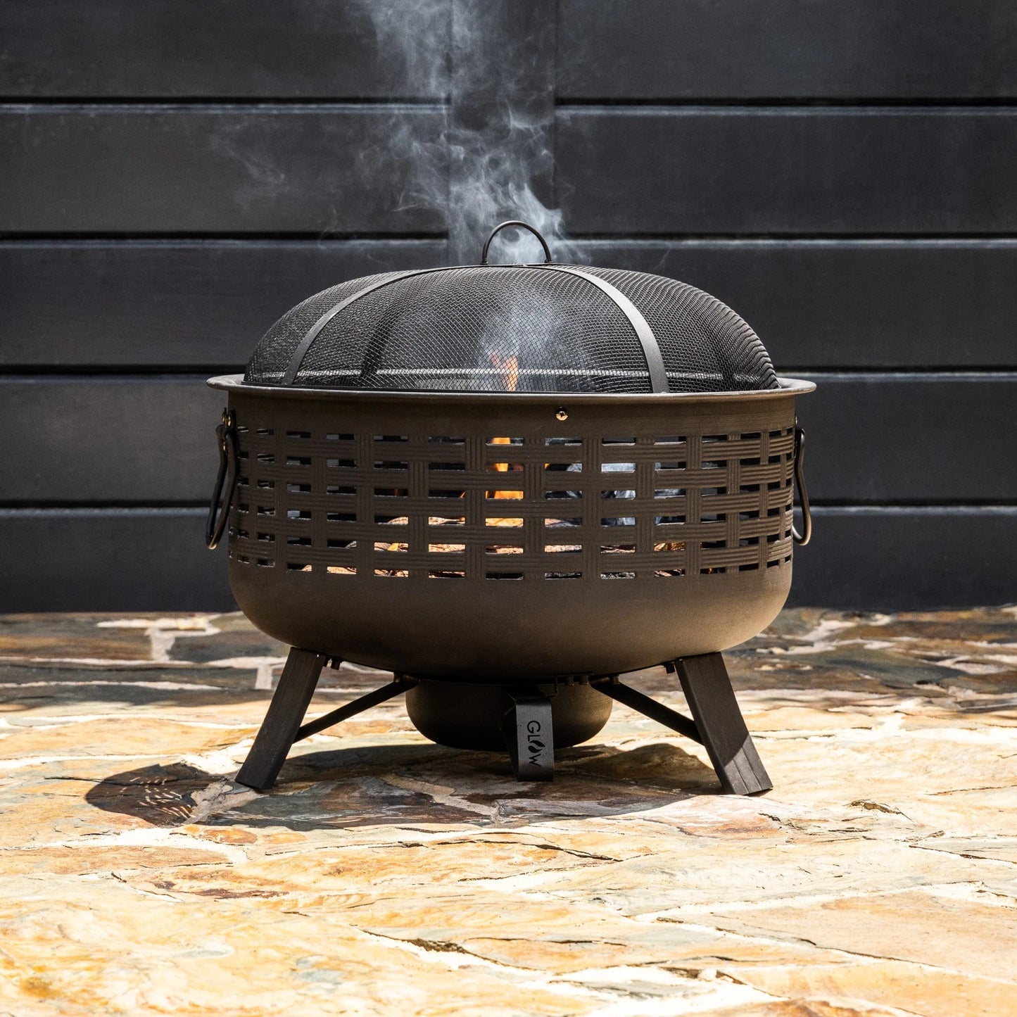 Glow Barossa Fire Pit Grill with Ash Cleaner, Cover & Cooking Accessories